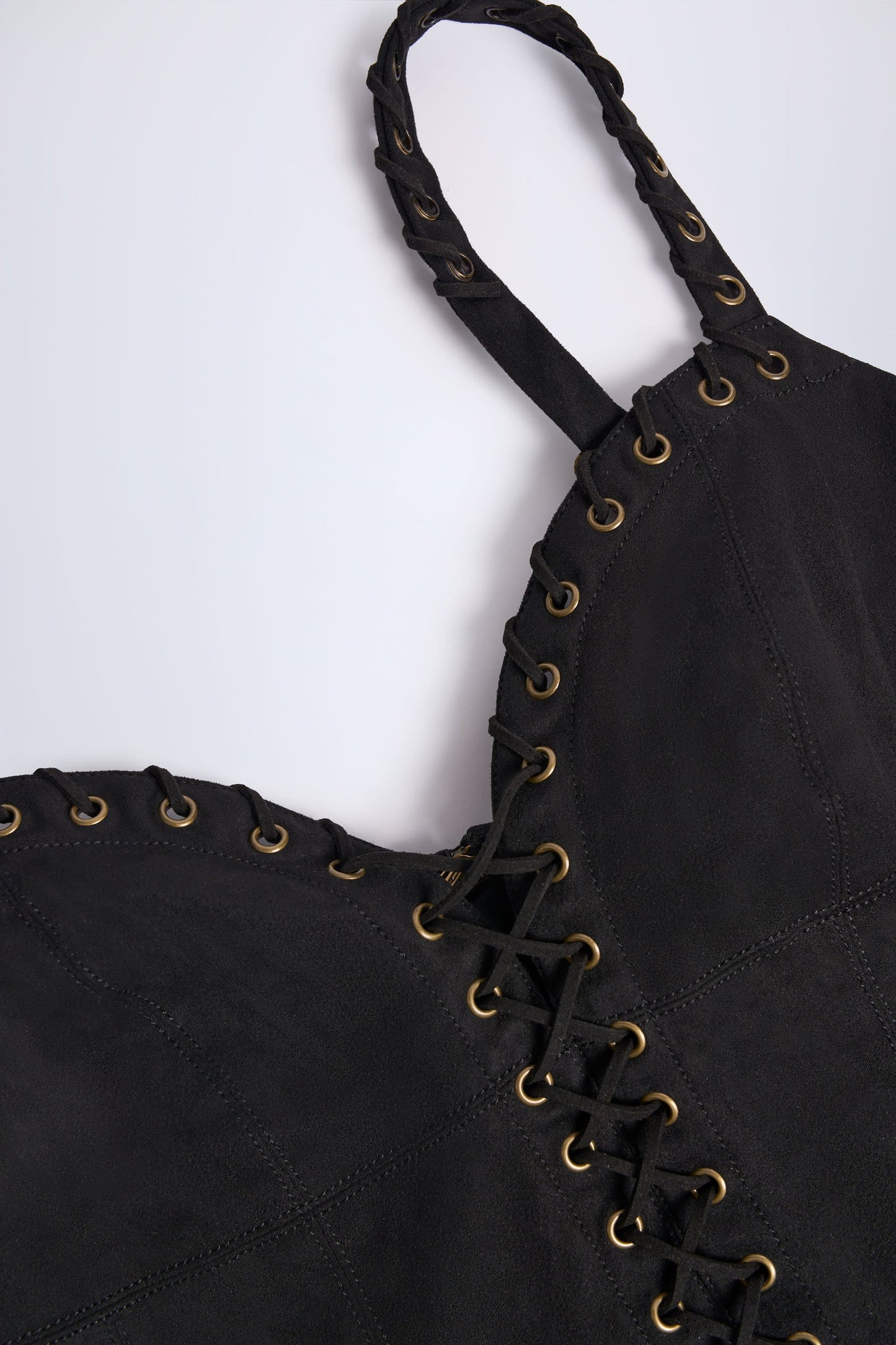 Lace-Up Top in Black