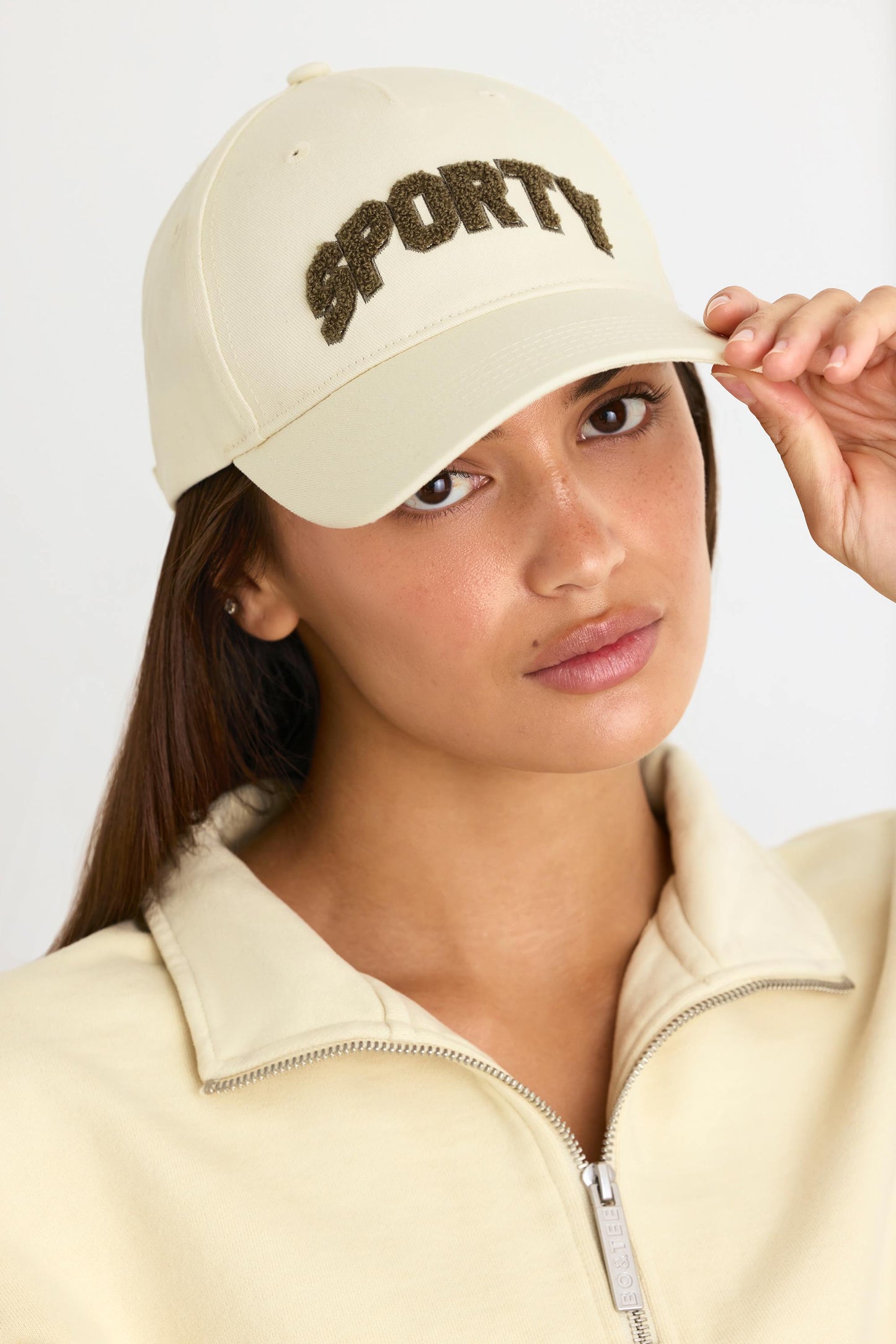 Appliqu�� Baseball Cap in Bone