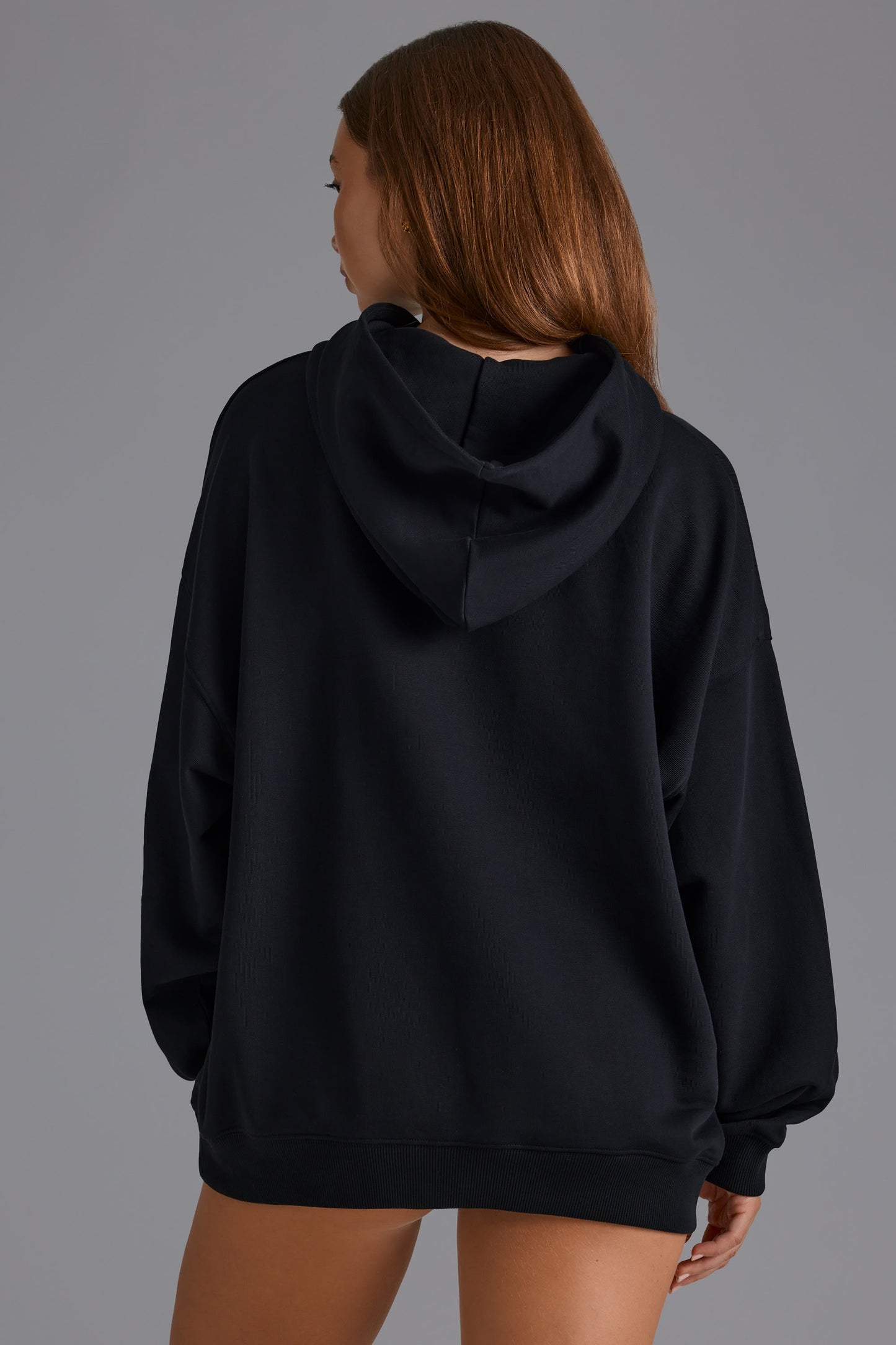 Appliqu�� Oversized Hoodie in Black