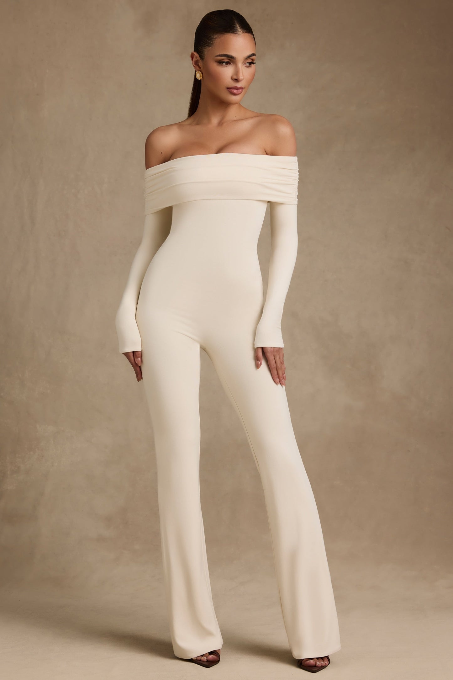 Modal Off-Shoulder Jumpsuit in Ivory