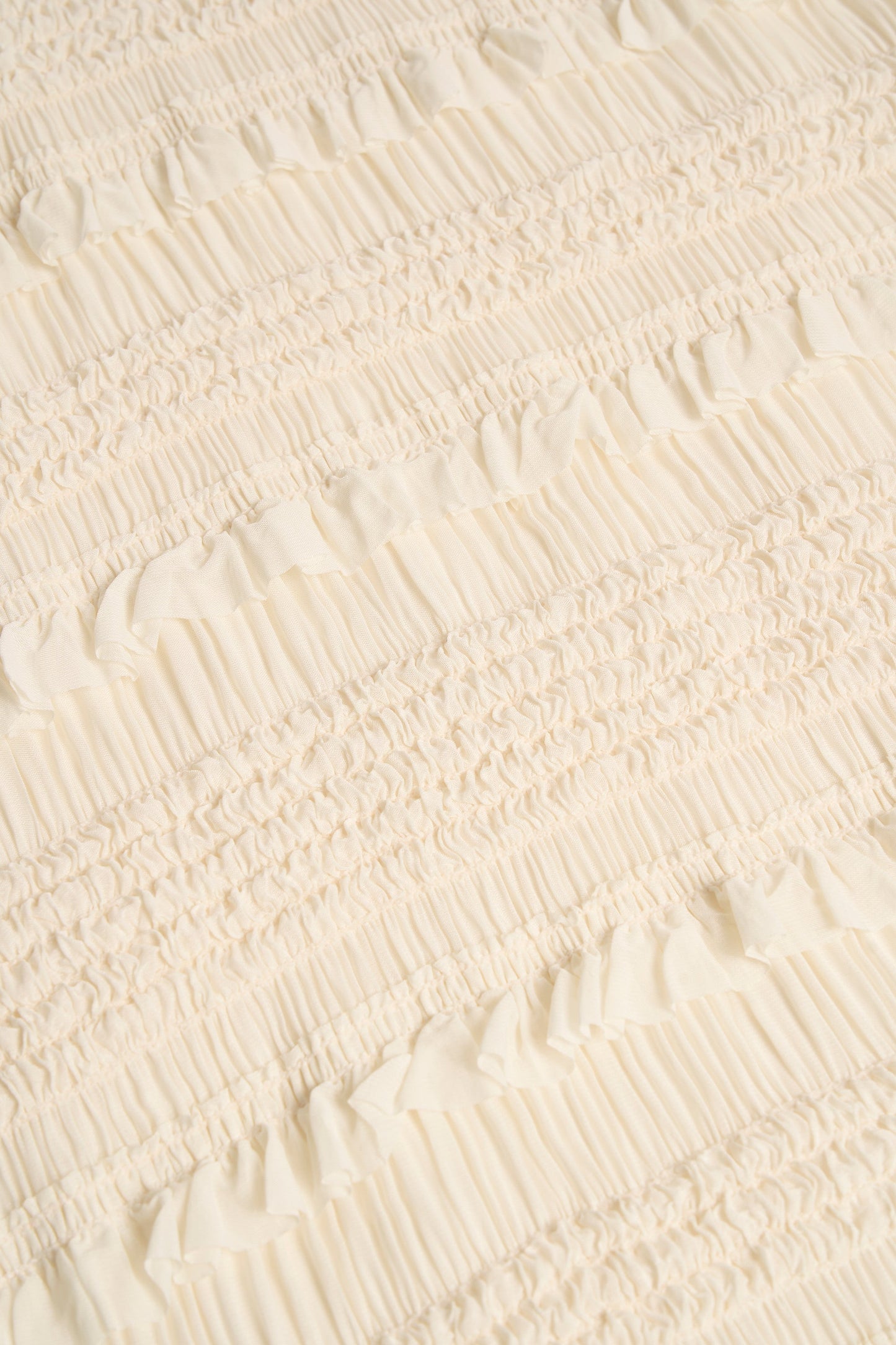 Ruffled Mid-Rise Shorts in Ivory