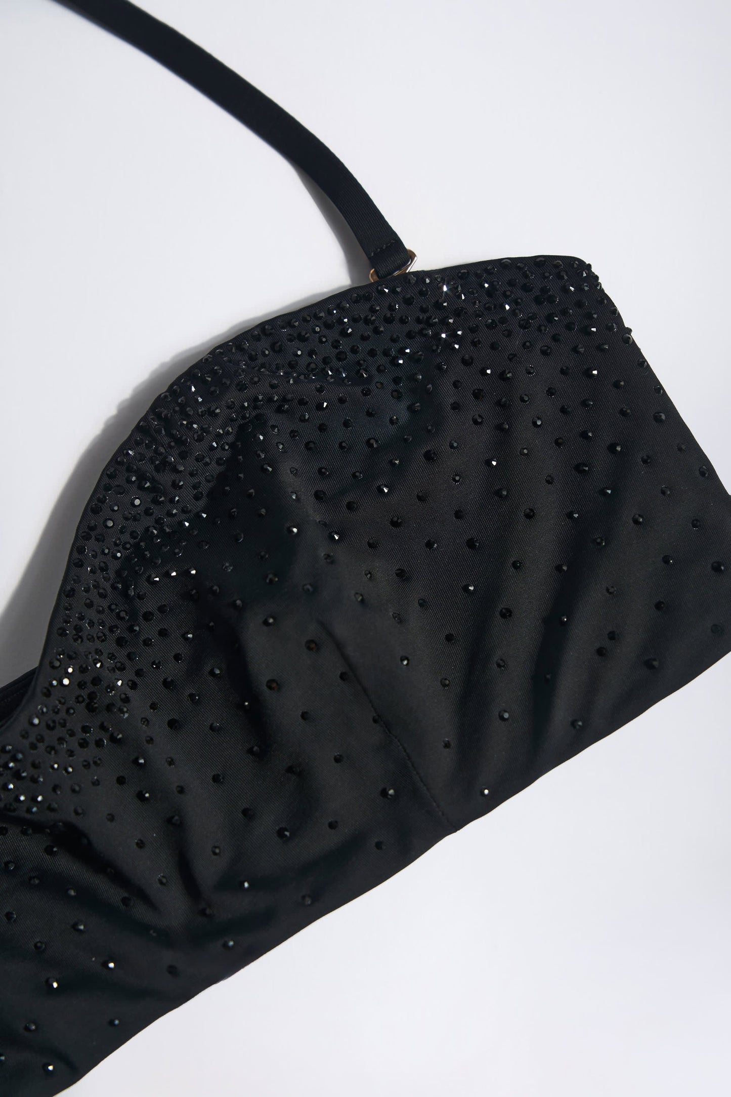 Embellished Bandeau Bikini Top in Black