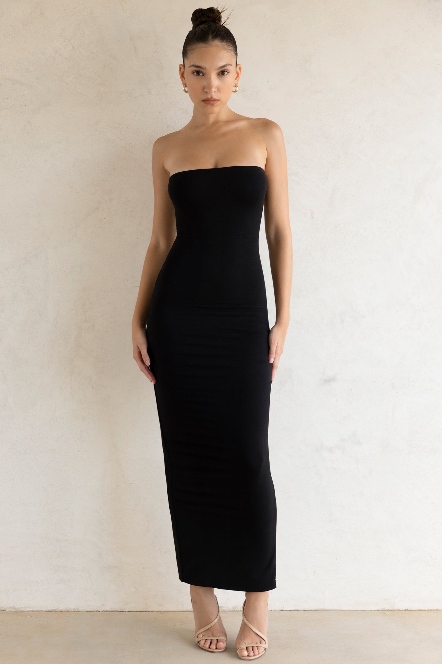 Modal Bandeau Maxi Dress in Black