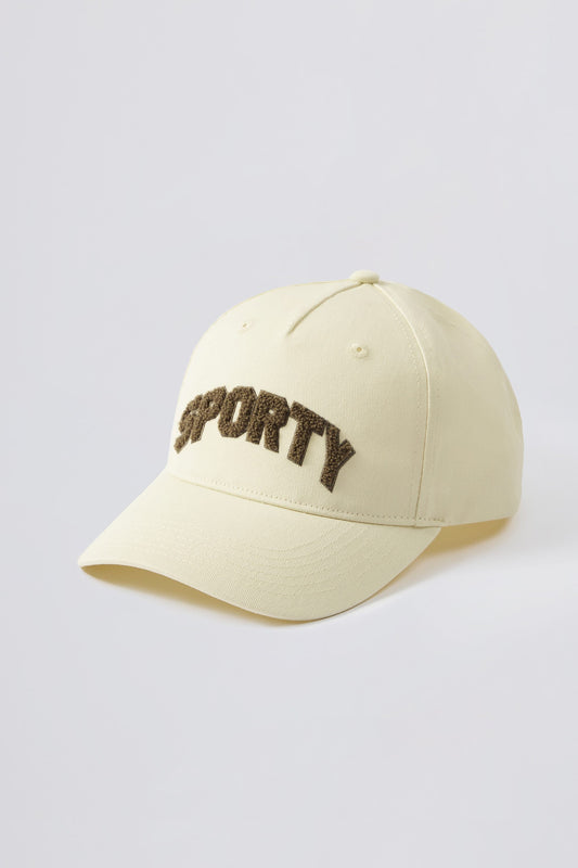 Appliqu�� Baseball Cap in Bone